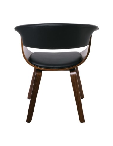 HERMAN Armchair Walnut-Pu Black