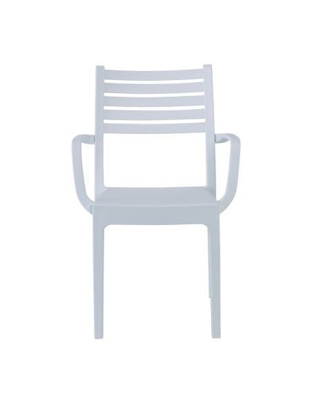 OLIMPIA Πολυθρόνα Τραπεζαρίας Κήπου Στοιβαζόμενη, PP - UV Protection, Απόχρωση Άσπρο