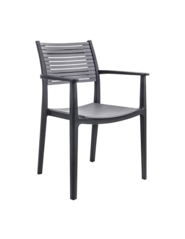 AKRON Armchair PP-UV Black-Grey
