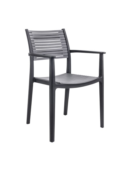 AKRON Armchair PP-UV Black-Grey