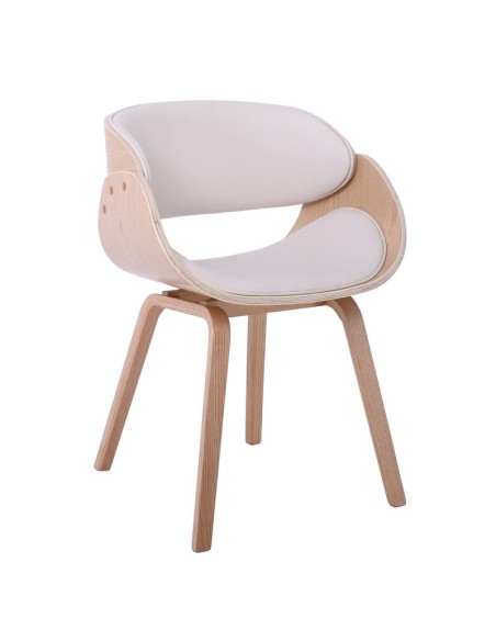 JOY-W Armchair Natural-Pu White