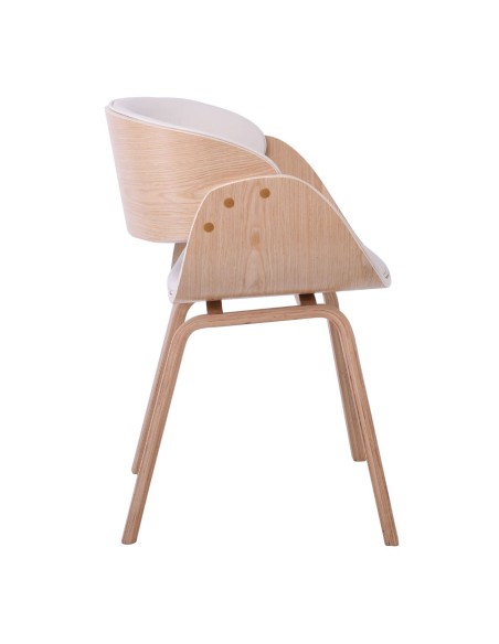 JOY-W Armchair Natural-Pu White