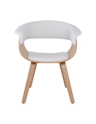 HERMAN Armchair Natural-Pu White