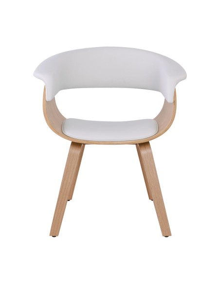 HERMAN Armchair Natural-Pu White