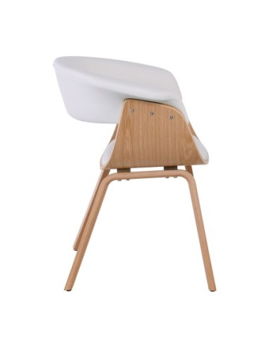 HERMAN Armchair Natural-Pu White