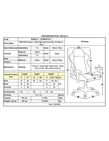 BF9150 Gaming Manager Armchair Pu...