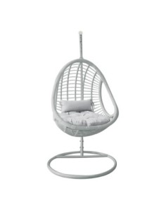 MACAN-II Hanging Lounge Metal & Wicker White/Cushion White