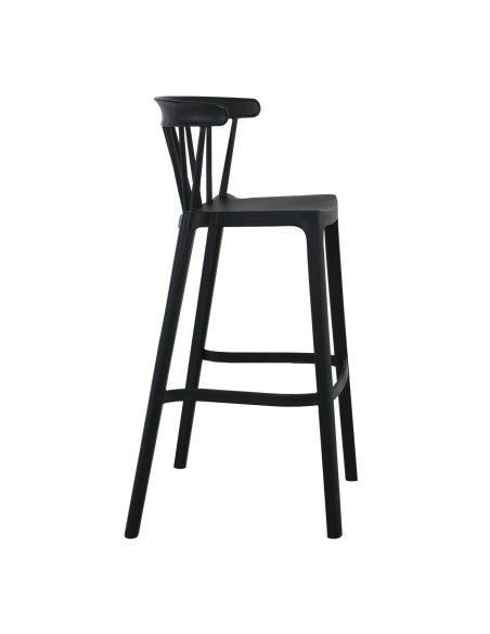 WEST Σκαμπό BAR με Πλάτη, PP-UV Μαύρο