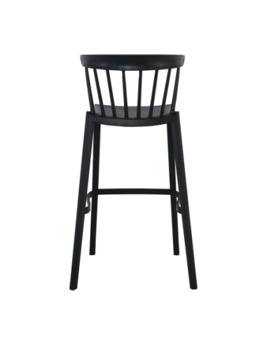 WEST Σκαμπό BAR με Πλάτη, PP-UV Μαύρο