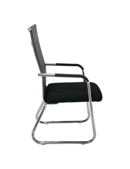 ALTA Visitor Armchair-Chromed Frame-Black Mesh