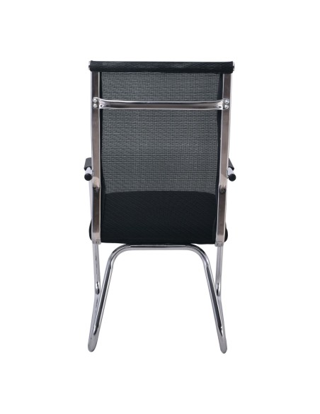 ALTA Visitor Armchair-Chromed Frame-Black Mesh
