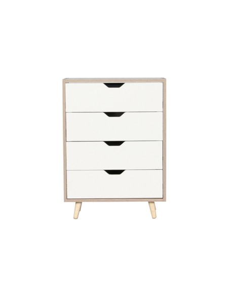 ALINA Συρταριέρα με 4 Συρτάρια Απόχρωση Sonoma - Άσπρο