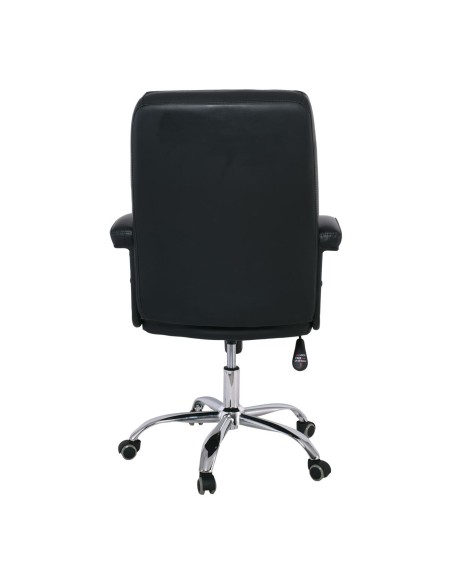 BF6350 Πολυθρόνα Διευθυντή Μέταλλο Χρώμιο, PU Μαύρο