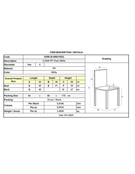 ILONA Chair-Pro PP White