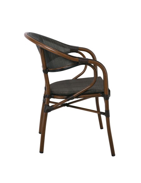 VEGERA Armchair Alu Walnut-Textilene mixed Black