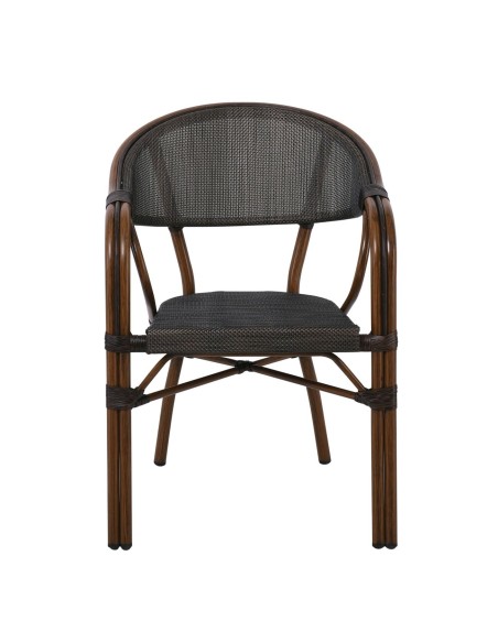 VEGERA Armchair Alu Walnut-Textilene mixed Black