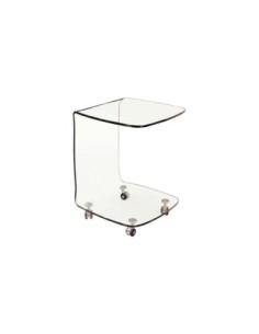 GLASSER Clear Trolley Side Table 45x45x60cm