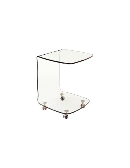 GLASSER Trolley Τραπεζάκι Βοηθητικό, Διάφανο Γυαλί 10mm