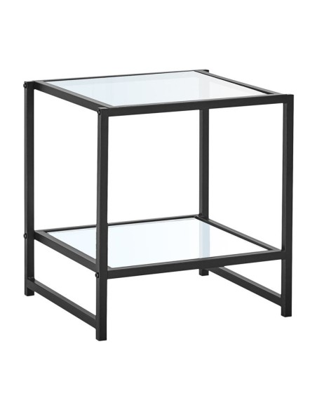 ATOS Side Table Black Metal-Glass 5mm