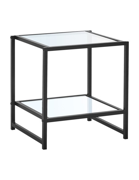 ATOS Side Table Black Metal-Glass 5mm