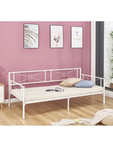 QUEEN Daybed Κρεβάτι Μέταλλο Βαφή Άσπρο
