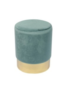 SOL Stool Gold Chrome/Fabric Pale Green Velure