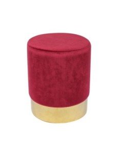 SOL Stool Gold Chrome/Fabric Red Velure