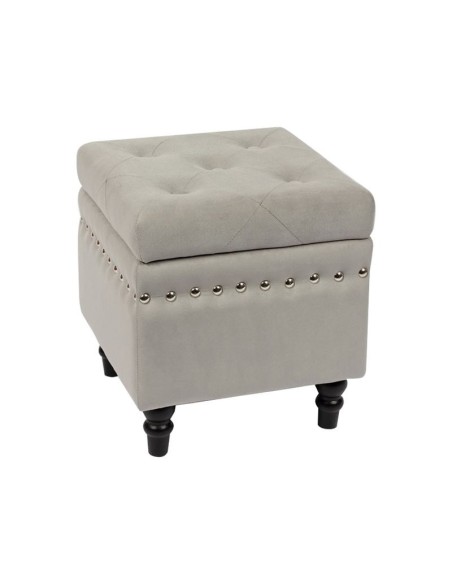 LOKO Storage Stool, Fabric Grey Velure