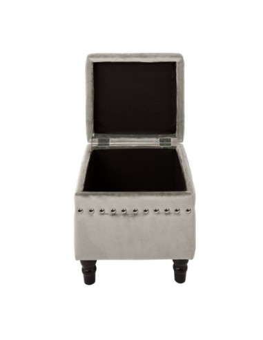 LOKO Storage Stool, Fabric Grey Velure