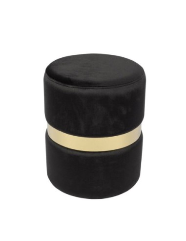 TOMMY Stool Gold-Fabric Black Velure