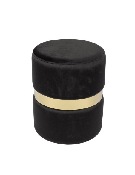 TOMMY Stool Gold-Fabric Black Velure