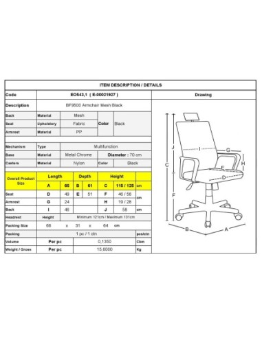 BF9500 Office Armchair Mesh Black