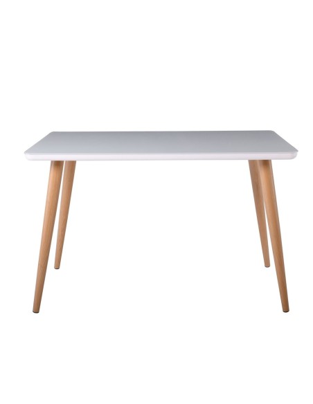 UNION Table 120x70cm Natural Paint-Glass Milky White