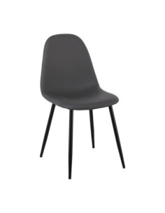 CELINA Black Metal Chair, Grey Pvc
