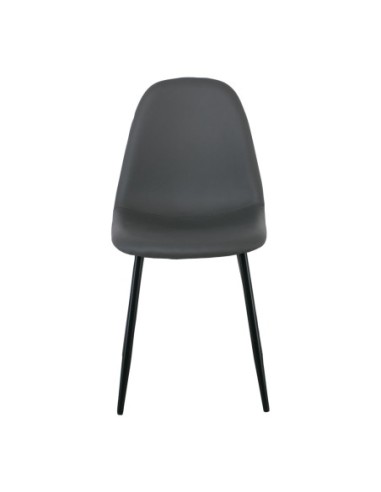 CELINA Black Metal Chair, Grey Pvc
