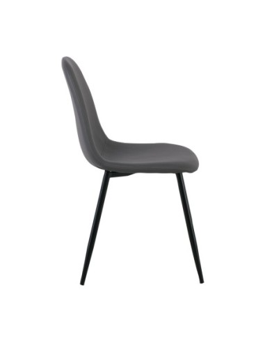 CELINA Black Metal Chair, Grey Pvc