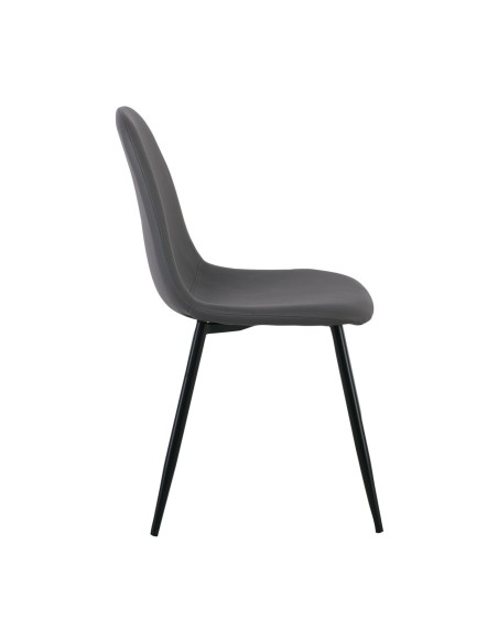 CELINA Black Metal Chair, Grey Pvc