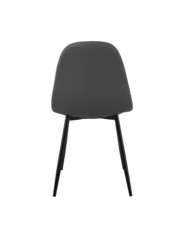CELINA Black Metal Chair, Grey Pvc
