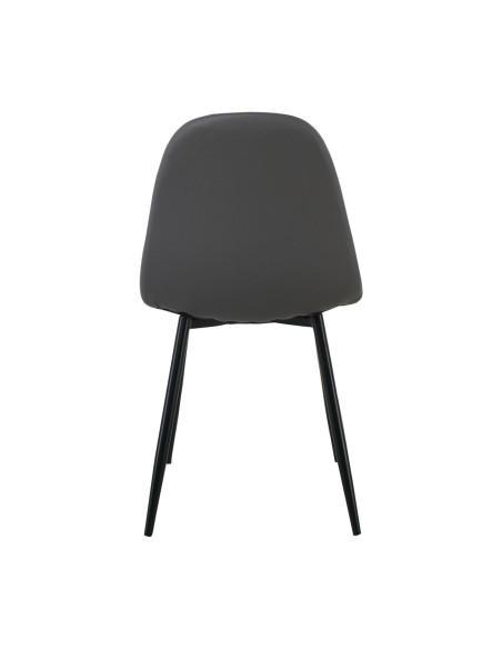 CELINA Black Metal Chair, Grey Pvc