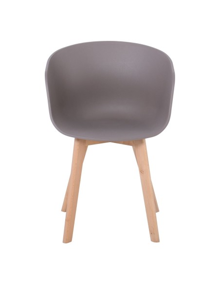 OPTIM Πολυθρόνα Ξύλινο Πόδι Οξιά Φυσικό, PP Sand Beige