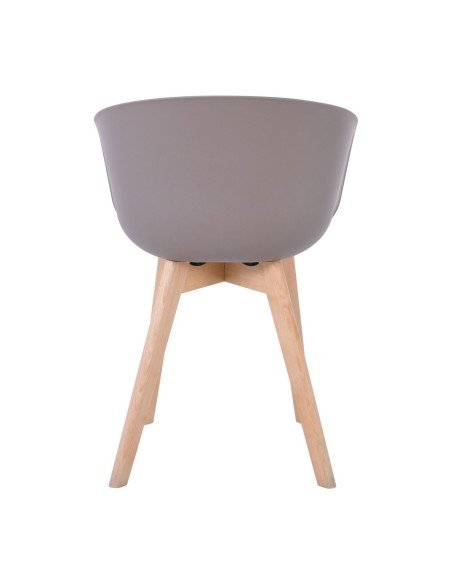 OPTIM Πολυθρόνα Ξύλινο Πόδι Οξιά Φυσικό, PP Sand Beige