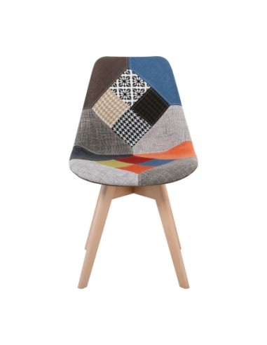 MARTIN Καρέκλα Ξύλο PP, Ύφασμα Patchwork