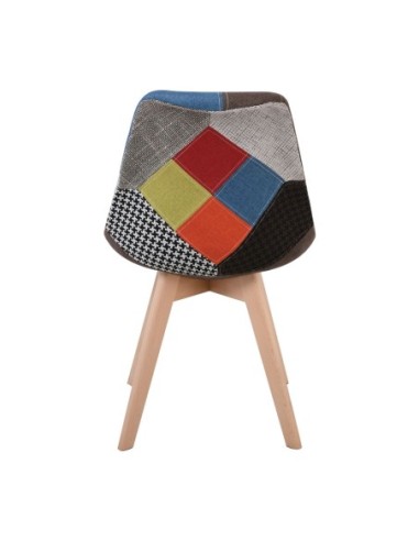 MARTIN Καρέκλα Ξύλο PP, Ύφασμα Patchwork