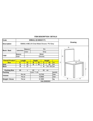 MELVA Καρέκλα Τραπεζαρίας - Κουζίνας,...