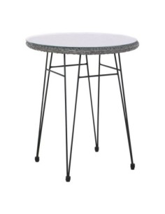SALSA Table D60cm/H70cm Steel Black/Wicker Grey