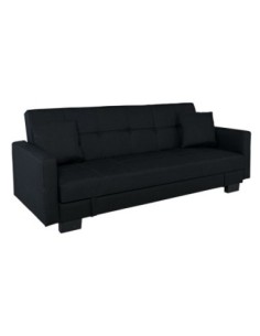 KELSO Sofabed w/Storage Fabric Black