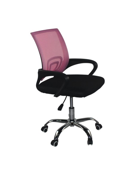 BF2101-F (without relax) Office Armchair Chrome-Pink-Black Mesh