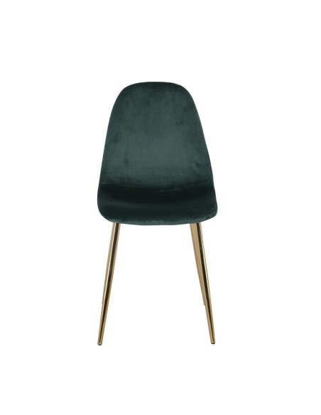 CELINA Καρέκλα Χρώμιο Χρυσό, Ύφασμα Velure, Απόχρωση Forest Green