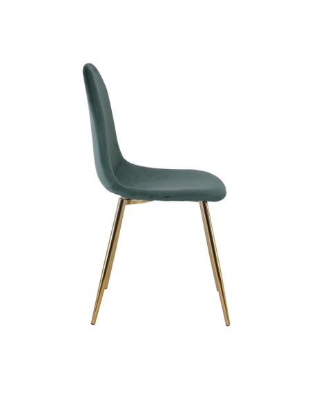 CELINA Καρέκλα Χρώμιο Χρυσό, Ύφασμα Velure, Απόχρωση Forest Green
