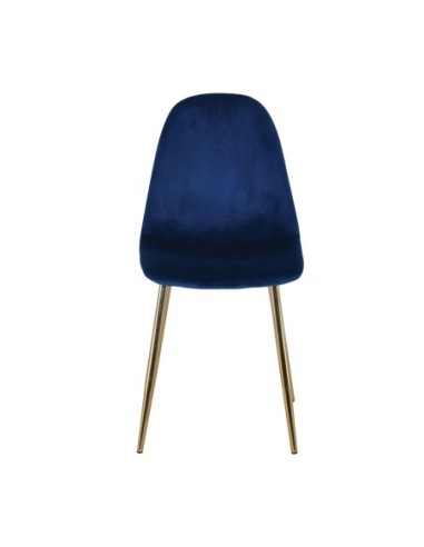 CELINA Gold Metal Chair, Blue Velure